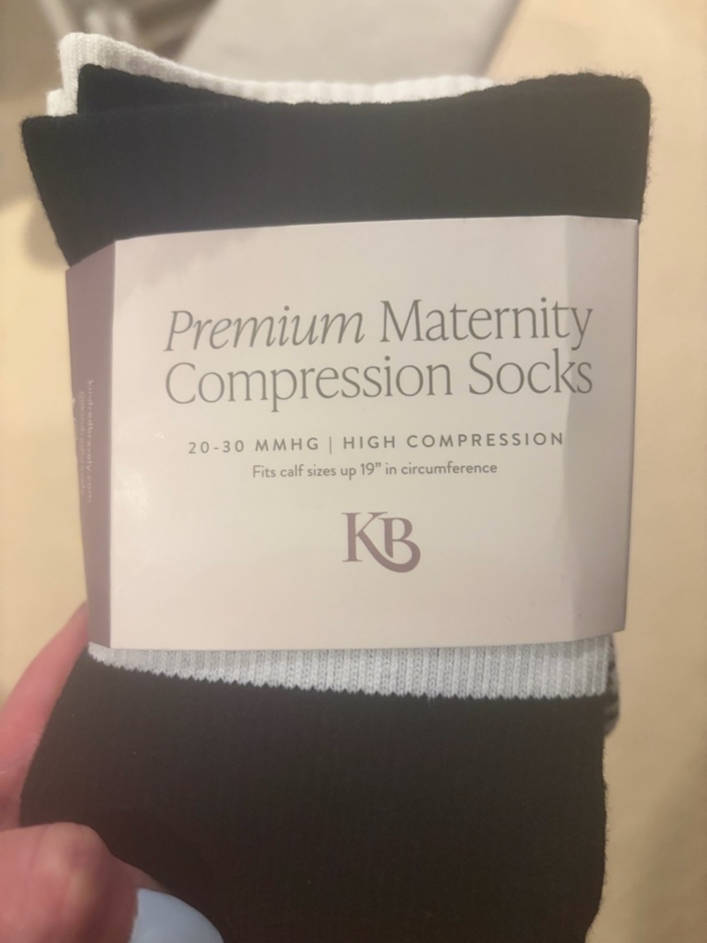 Kindred Bravely Maternity/ Postpartum  2 pack black and white Compression Socks